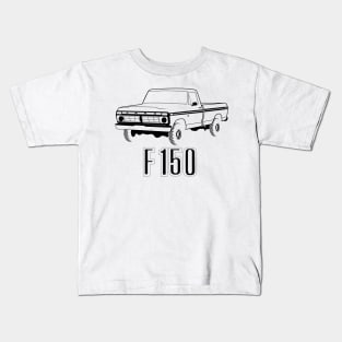 1976 F150 Black Print Kids T-Shirt